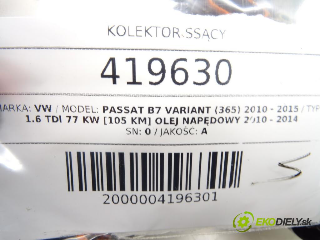 VW PASSAT B7 Variant (365) 2010 - 2015    1.6 TDI 77 kW [105 KM] olej napędowy 2010 - 2014  Potrubie sacie, sanie 03L129711AL (Sacie potrubia)