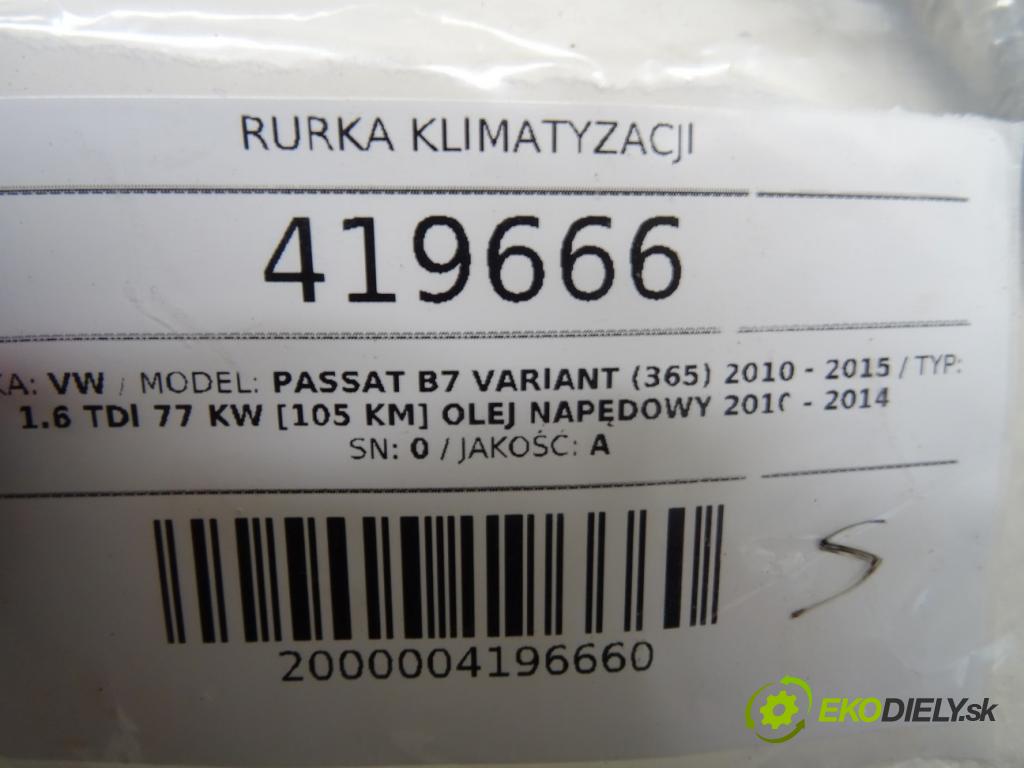 VW PASSAT B7 Variant (365) 2010 - 2015    1.6 TDI 77 kW [105 KM] olej napędowy 2010 - 2014  rúrka klimatizácie 3C0820743CC (Rúrky klimatizácie)