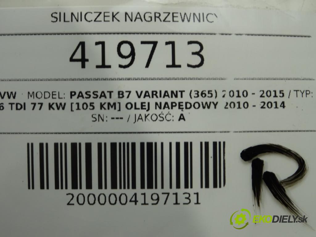 VW PASSAT B7 Variant (365) 2010 - 2015    1.6 TDI 77 kW [105 KM] olej napędowy 2010 - 2014  Motorček kúrenia  (Motorčeky kúrenia)