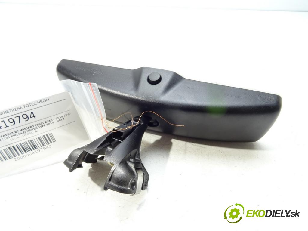 VW PASSAT B7 Variant (365) 2010 - 2015    1.6 TDI 77 kW [105 KM] olej napędowy 2010 - 2014  zpětné zrcátko vnitřní FOTOCHROM 1K0857511 (Světla vnitřní)
