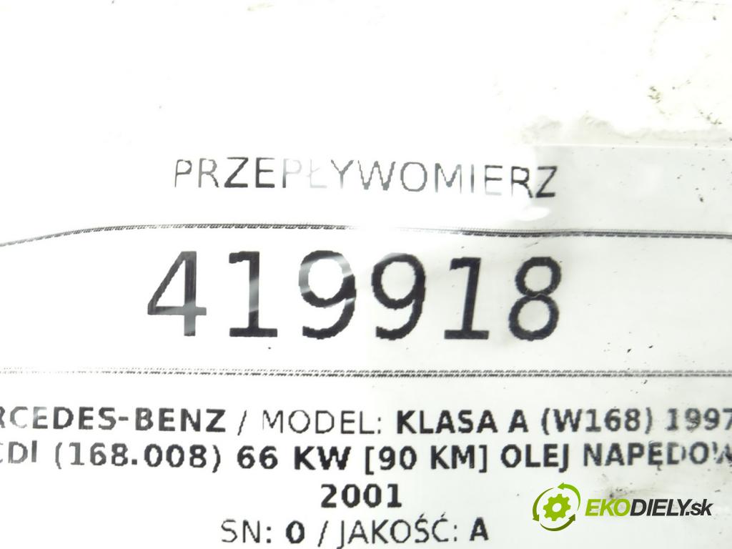 MERCEDES-BENZ KLASA A (W168) 1997 - 2005    A 170 CDI (168.008) 66 kW [90 KM] olej napędowy 19  Váha vzduchu A0041530628 (Váhy vzduchu)