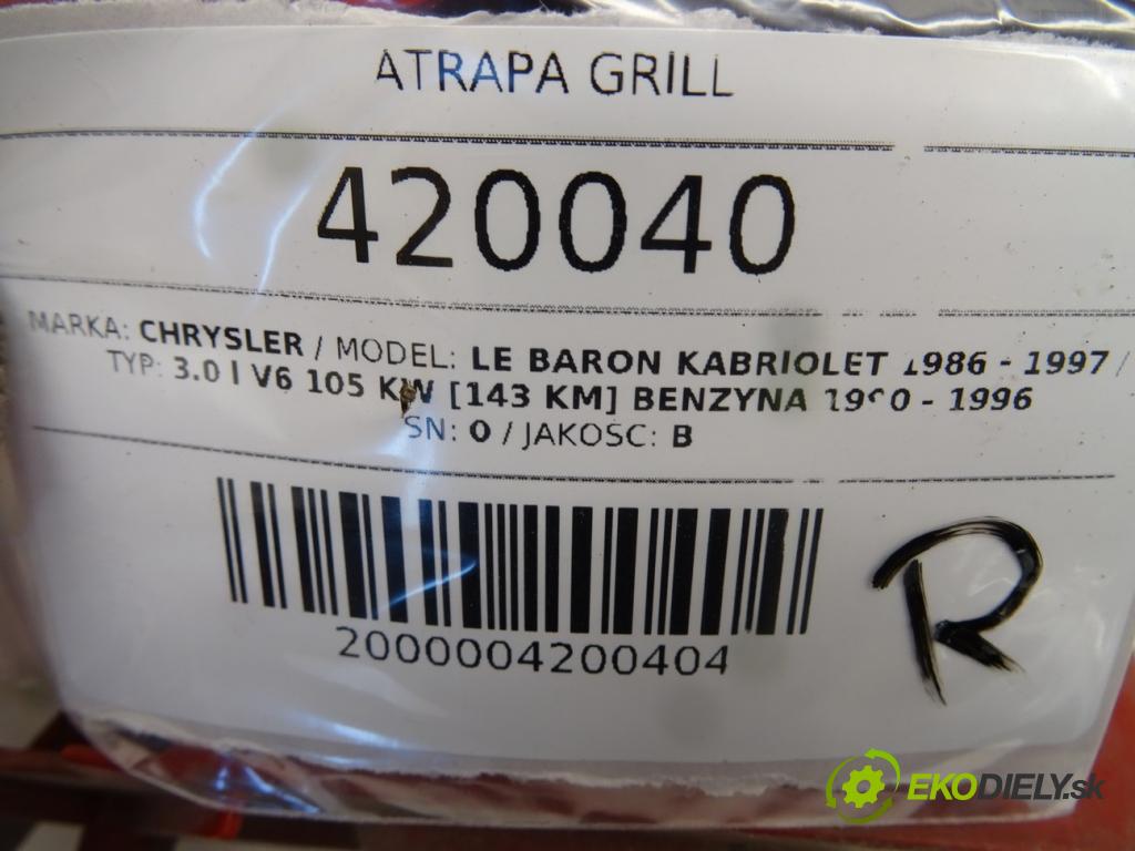CHRYSLER LE BARON kabriolet 1986 - 1997    3.0 i V6 105 kW [143 KM] benzyna 1990 - 1996  mřížka maska  (Mřížky (masky) chladičů)