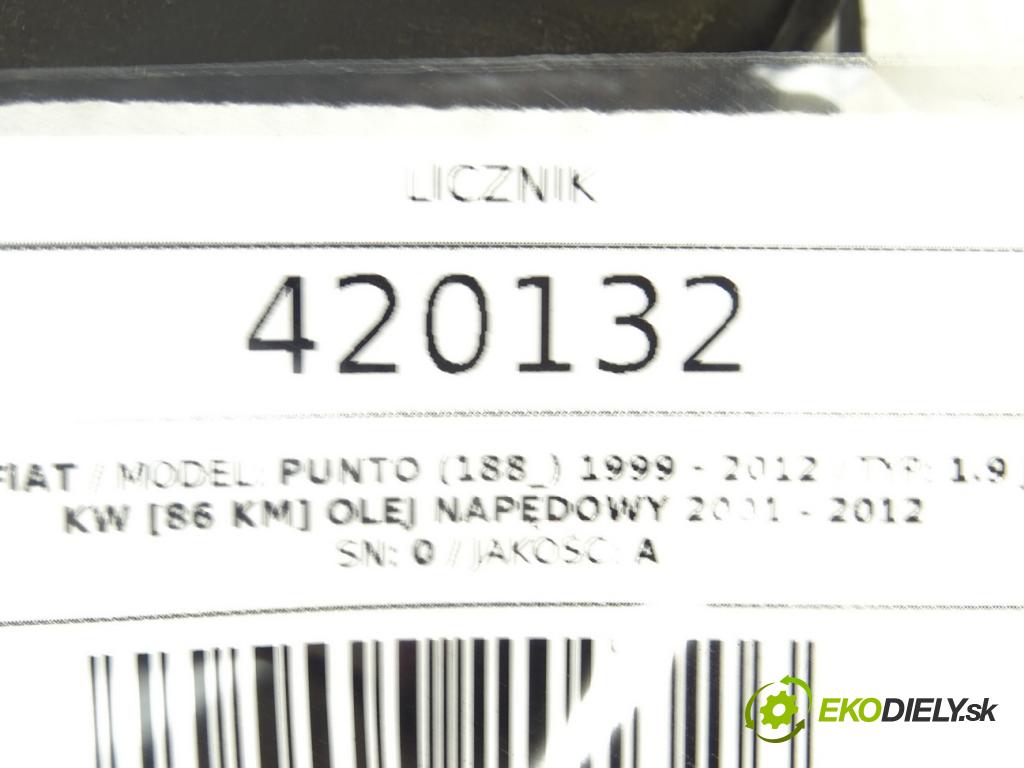 FIAT PUNTO (188_) 1999 - 2012    1.9 JTD 63 kW [86 KM] olej napędowy 2001 - 2012  Prístrojovka 46812967 (Prístrojové dosky, displeje)