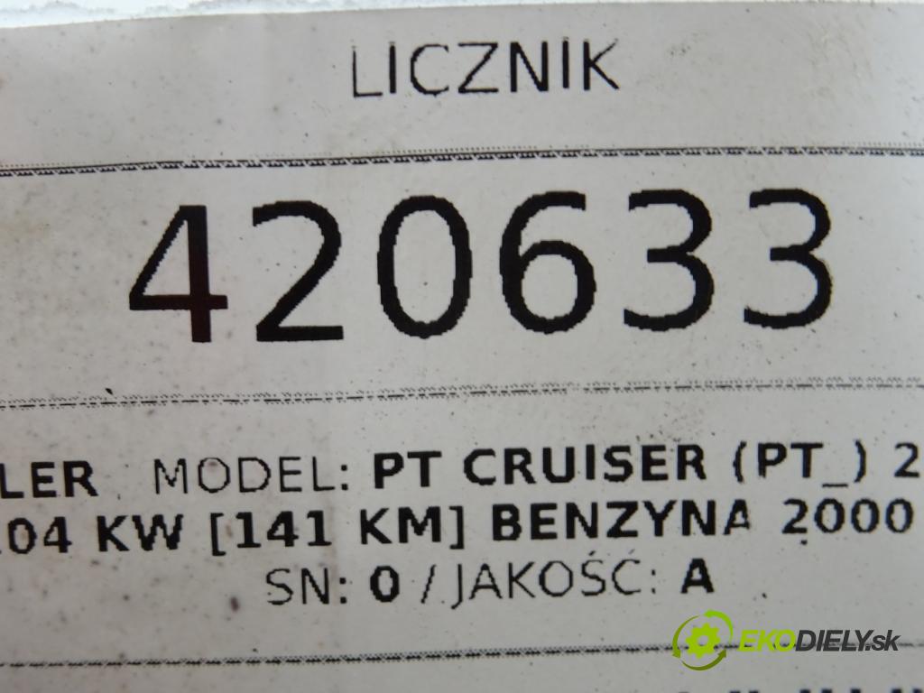 CHRYSLER PT CRUISER (PT_) 2000 - 2010    2.0 104 kW [141 KM] benzyna 2000 - 2004  Prístrojovka  (Prístrojové dosky, displeje)