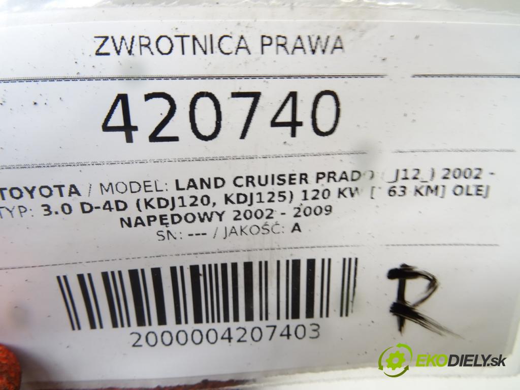 TOYOTA LAND CRUISER PRADO (_J12_) 2002 - 2010    3.0 D-4D (KDJ120, KDJ125) 120 kW [163 KM] olej nap  náboj pravá  (Náboje)