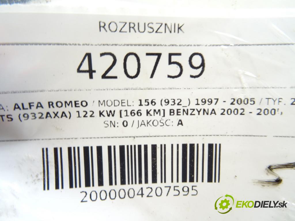 ALFA ROMEO 156 (932_) 1997 - 2005    2.0 JTS (932AXA) 122 kW [166 KM] benzyna 2002 - 20  Štartér 0001107411 (Štartéry)