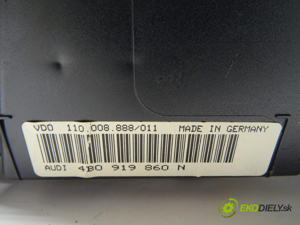AUDI A6 C5 (4B2) 1997 - 2005    2.5 TDI 110 kW [150 KM] olej napędowy 1997 - 2005  Prístrojovka 4B0919860N (Prístrojové dosky, displeje)
