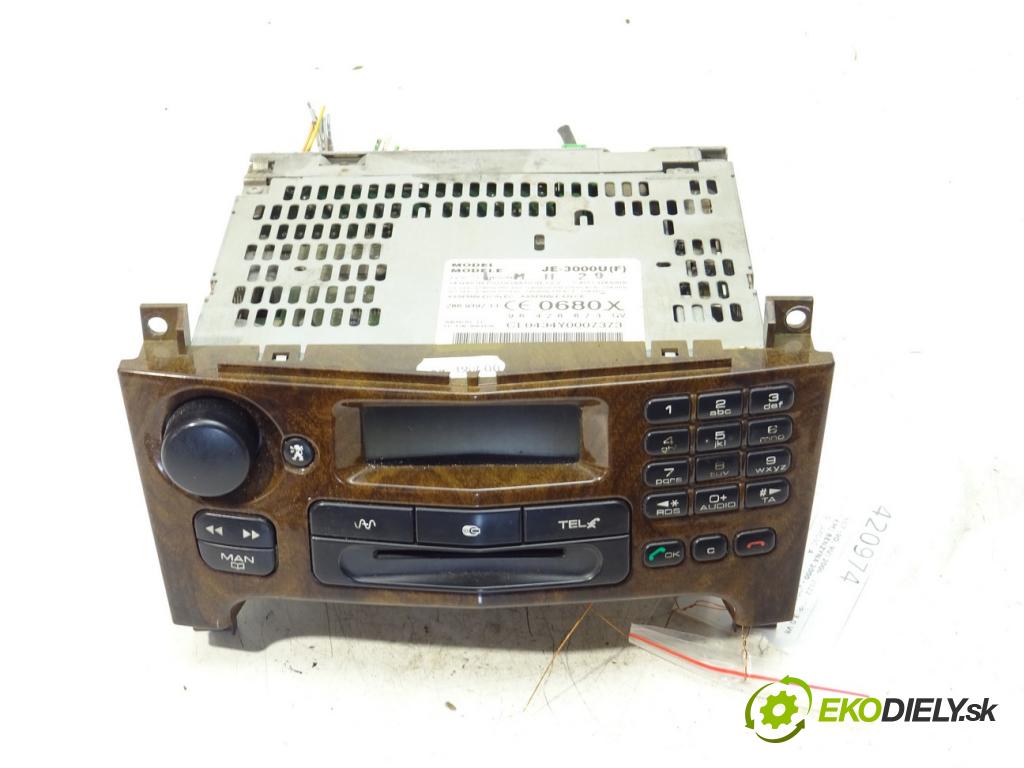 PEUGEOT 607 (9D, 9U) 2000 - 2022    3.0 V6 24V 152 kW [207 KM] benzyna 2000 - 2004  RADIO 96426673GV (Audio zariadenia)