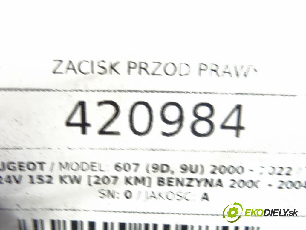 PEUGEOT 607 (9D, 9U) 2000 - 2022    3.0 V6 24V 152 kW [207 KM] benzyna 2000 - 2004  Brzdič strmeň predný pravy BREMBO
