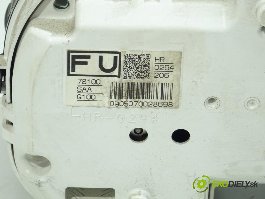 HONDA JAZZ II (GD_, GE3, GE2) 2001 - 2008    1.2 i-DSI (GD5, GE2) 57 kW [78 KM] benzyna 2002 -   Prístrojovka 78100SAAG100 (Prístrojové dosky, displeje)