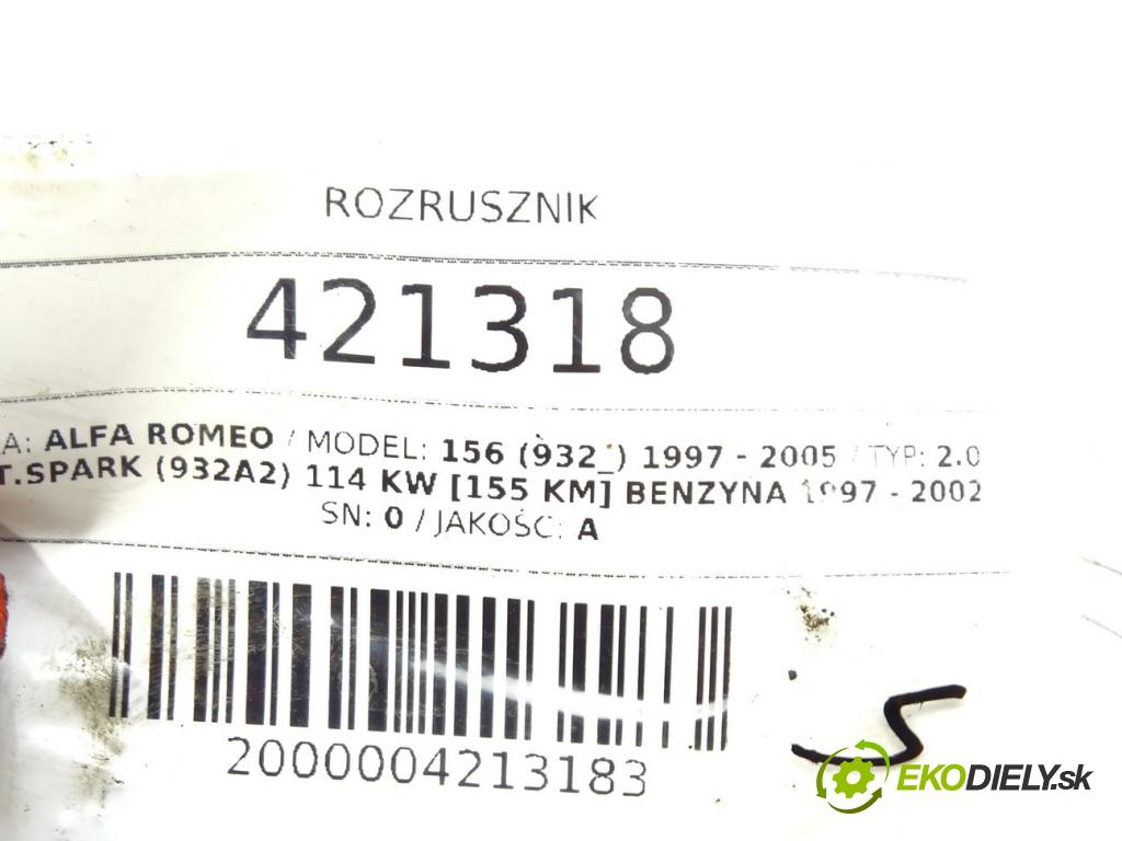 ALFA ROMEO 156 (932_) 1997 - 2005    2.0 16V T.SPARK (932A2) 114 kW [155 KM] benzyna 19  Štartér 0001107066 (Štartéry)