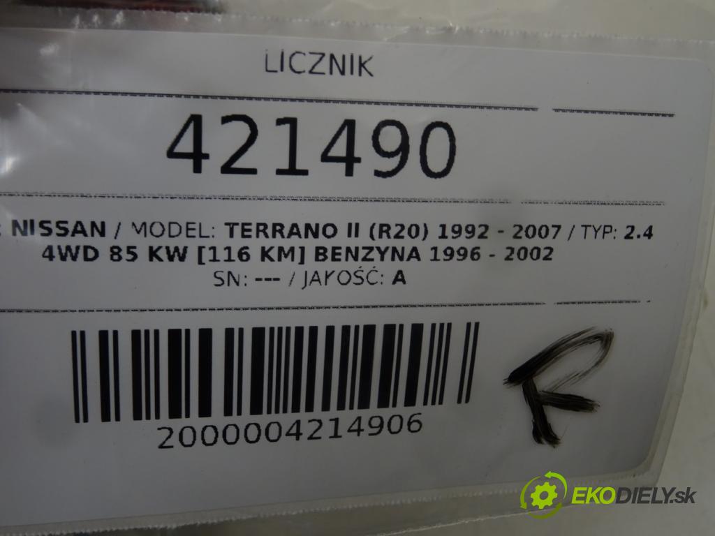 NISSAN TERRANO II (R20) 1992 - 2007    2.4 4WD 85 kW [116 KM] benzyna 1996 - 2002  Prístrojovka 24810-7F016 (Prístrojové dosky, displeje)