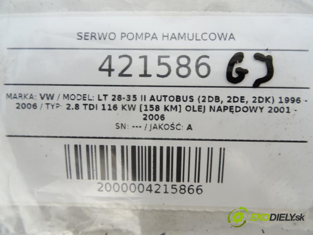 VW LT 28-35 II Autobus (2DB, 2DE, 2DK) 1996 - 2006    2.8 TDI 116 kW [158 KM] olej napędowy 2001 - 2006  Posilovač Pumpa brzdová A0004308408 (Posilňovače bŕzd)