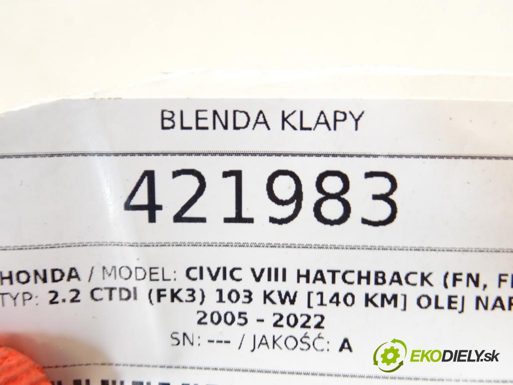 HONDA CIVIC VIII Hatchback (FN, FK) 2005 - 2022    2.2 CTDi (FK3) 103 kW [140 KM] olej napędowy 2005   Zadné čelo dverí  (Ostatné)
