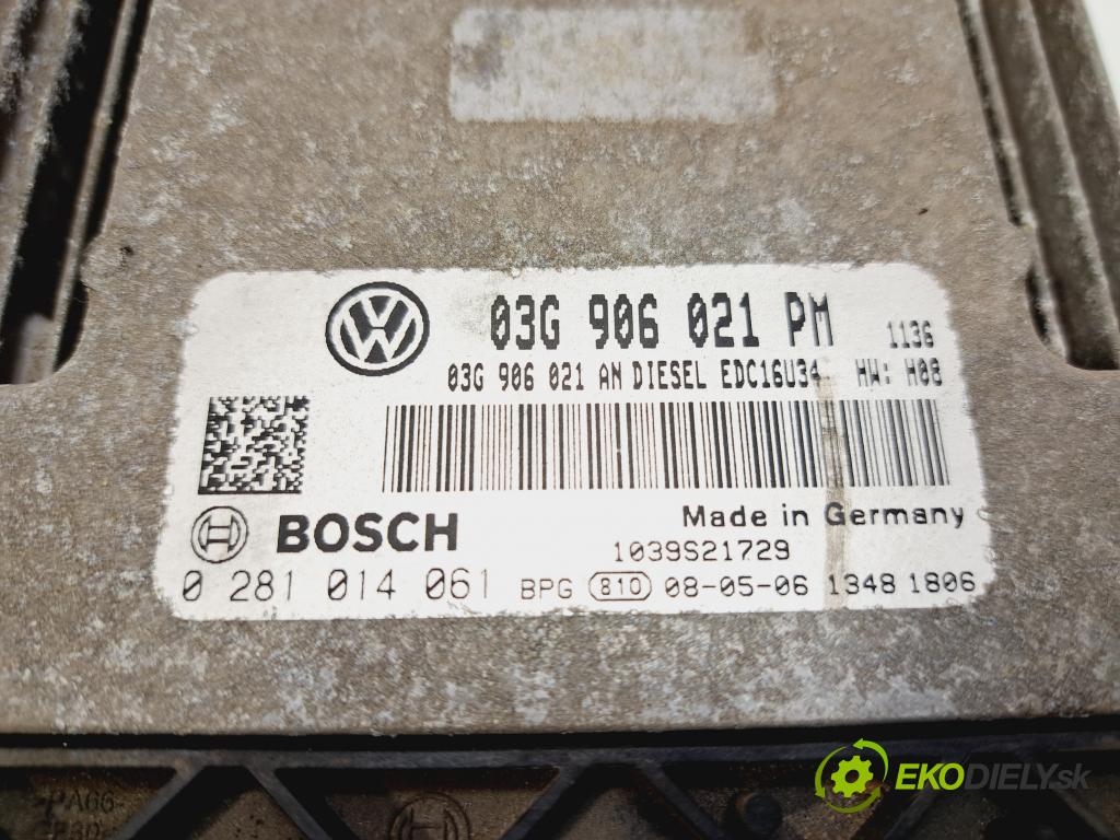 VW GOLF V (1K1) 2003 - 2010    1.9 TDI 77 kW [105 KM] olej napędowy 2003 - 2008  riadiaca jednotka Motor 03G906021PM (Riadiace jednotky)