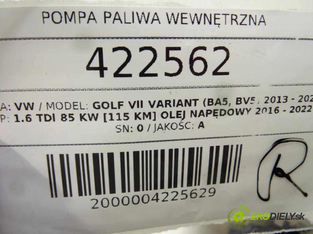 VW GOLF VII Variant (BA5, BV5) 2013 - 2022    1.6 TDI 85 kW [115 KM] olej napędowy 2016 - 2022  Pumpa paliva vnútorná 5Q0919050AT (Palivové pumpy, čerpadlá, plaváky)