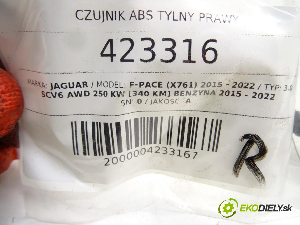 JAGUAR F-PACE (X761) 2015 - 2022    3.0 SCV6 AWD 250 kW [340 KM] benzyna 2015 - 2022  snímač ABS zadní část pravý  (Snímače ABS)