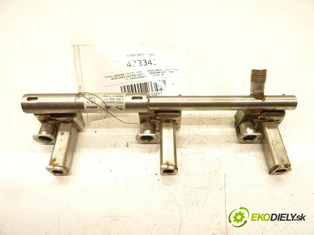 JAGUAR F-PACE (X761) 2015 - 2022    3.0 SCV6 AWD 250 kW [340 KM] benzyna 2015 - 2022  Lišta vstrekovacia FX23-9G802-AC DX23-9D280-CB (Vstrekovacie lišty)