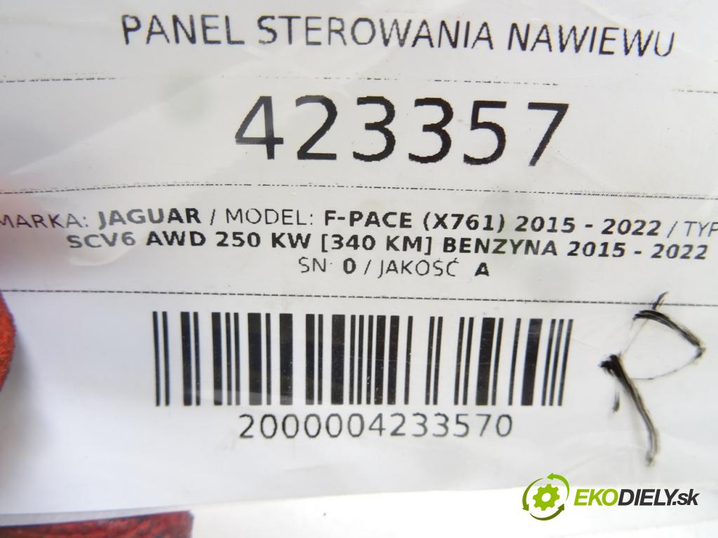 JAGUAR F-PACE (X761) 2015 - 2022    3.0 SCV6 AWD 250 kW [340 KM] benzyna 2015 - 2022  Panel ovládania kúrenia GX63-18C858-SE (Prepínače, spínače, tlačidlá a ovládače kúrenia)