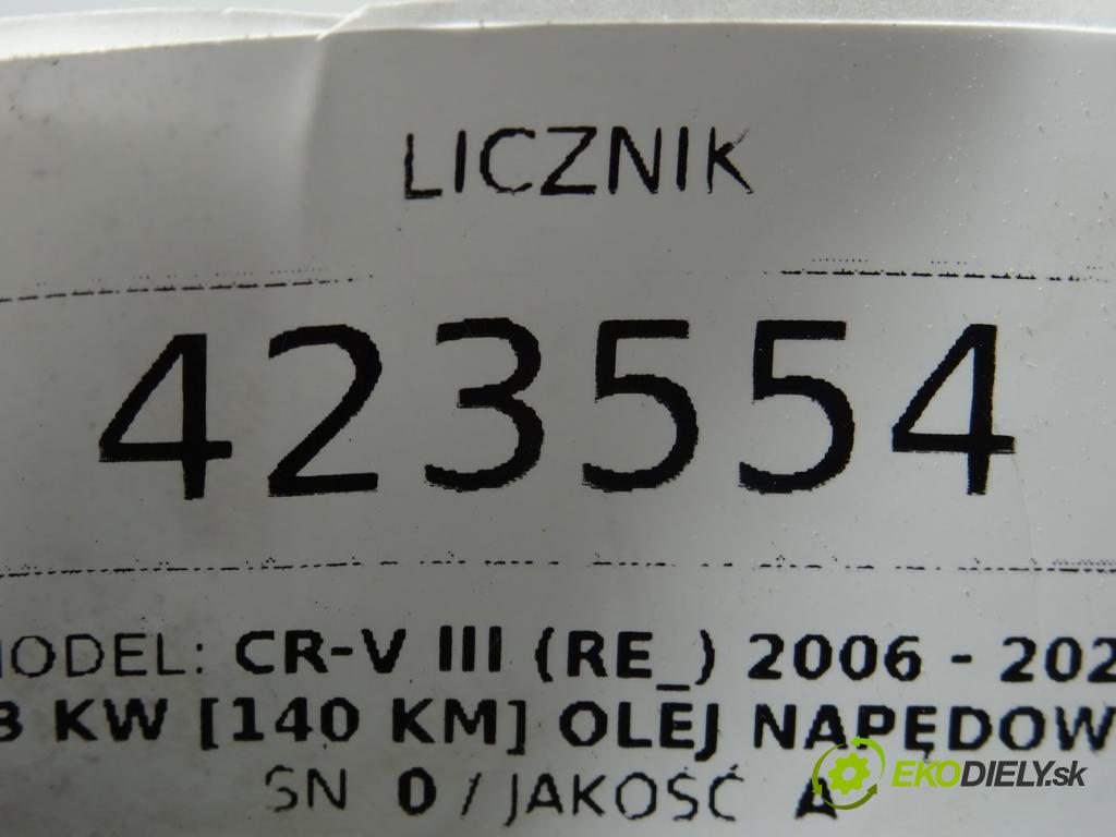 HONDA CR-V III (RE_) 2006 - 2022    2.2 i-CTDi 4WD (RE6) 103 kW [140 KM] olej napędowy  prístrojovka HR0359476 (Přístrojové desky, displeje)