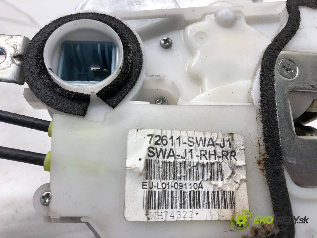 HONDA CR-V III (RE_) 2006 - 2022    2.2 i-CTDi 4WD (RE6) 103 kW [140 KM] olej napędowy  zámok zadní část pravý 72611-SWA-J1