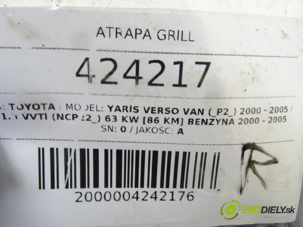 TOYOTA YARIS VERSO VAN (_P2_) 2000 - 2005    1.3 VVTi (NCP22_) 63 kW [86 KM] benzyna 2000 - 200  mřížka maska 53111-52050 (Mřížky (masky) chladičů)