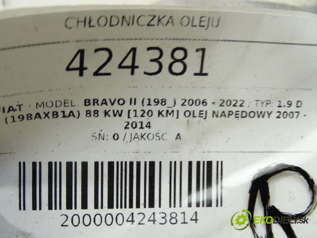 FIAT BRAVO II (198_) 2006 - 2022    1.9 D Multijet (198AXB1A) 88 kW [120 KM] olej napę  chladič oleje  (Chladiče oleje)