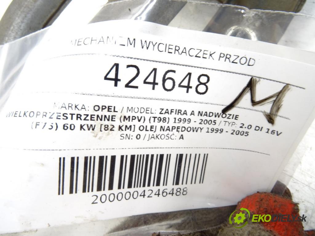 OPEL ZAFIRA A nadwozie wielkoprzestrzenne (MPV) (T98) 1999 - 2005    2.0 DI 16V (F75) 60 kW [82 KM] olej napędowy 1999   Mechanizmus stieračov predný  (Motorčeky stieračov predné)