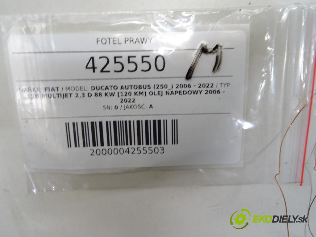 FIAT DUCATO Autobus (250_) 2006 - 2022    120 Multijet 2,3 D 88 kW [120 KM] olej napędowy 20  Sedadlo pravy  (Sedačky, sedadlá)