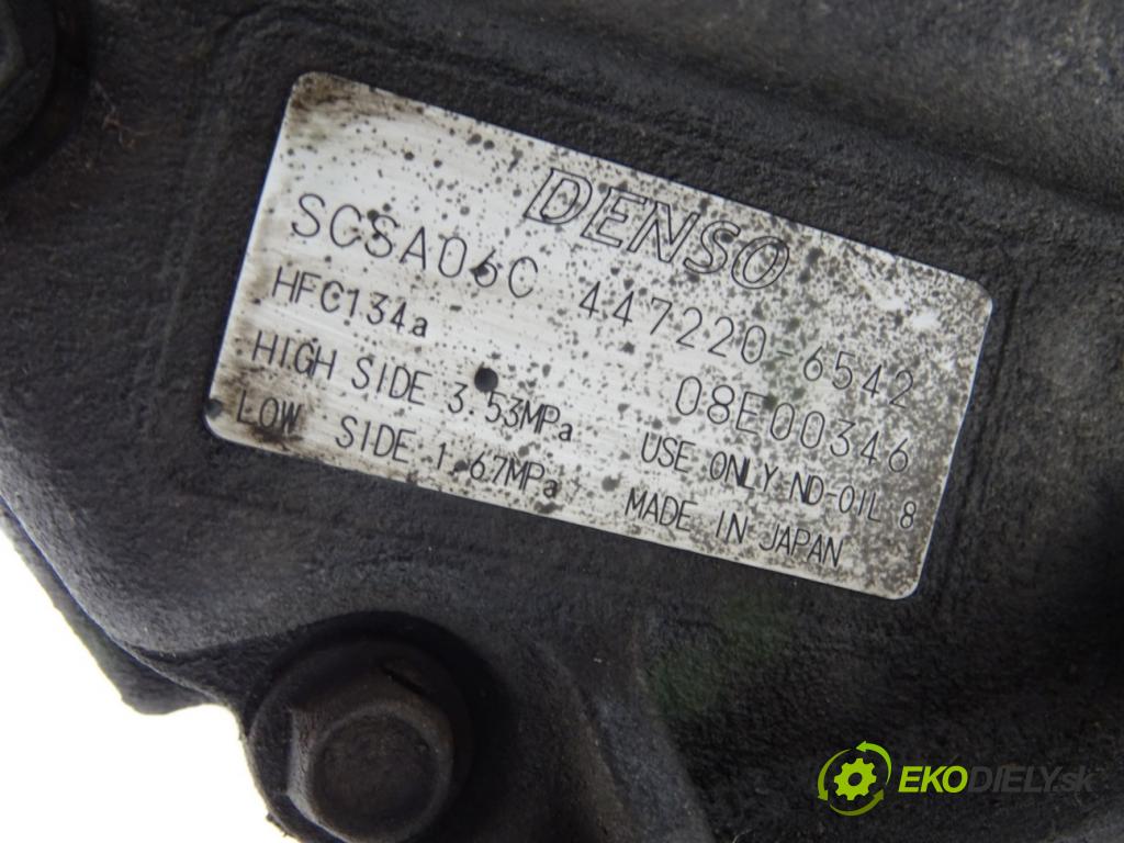 TOYOTA YARIS (_P1_) 1999 - 2005    1.4 D-4D (NLP10_) 55 kW [75 KM] olej napędowy 2001  Kompresor klimatizácie 447220-6542 (Kompresory klimatizácie)