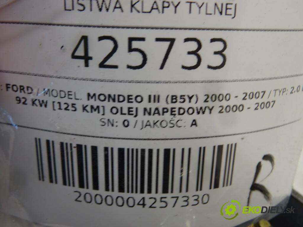 FORD MONDEO III (B5Y) 2000 - 2007    2.0 DI 92 kW [125 KM] olej napędowy 2000 - 2007  Lišta dverí zad 1S71-F43400-AE (Lišty)