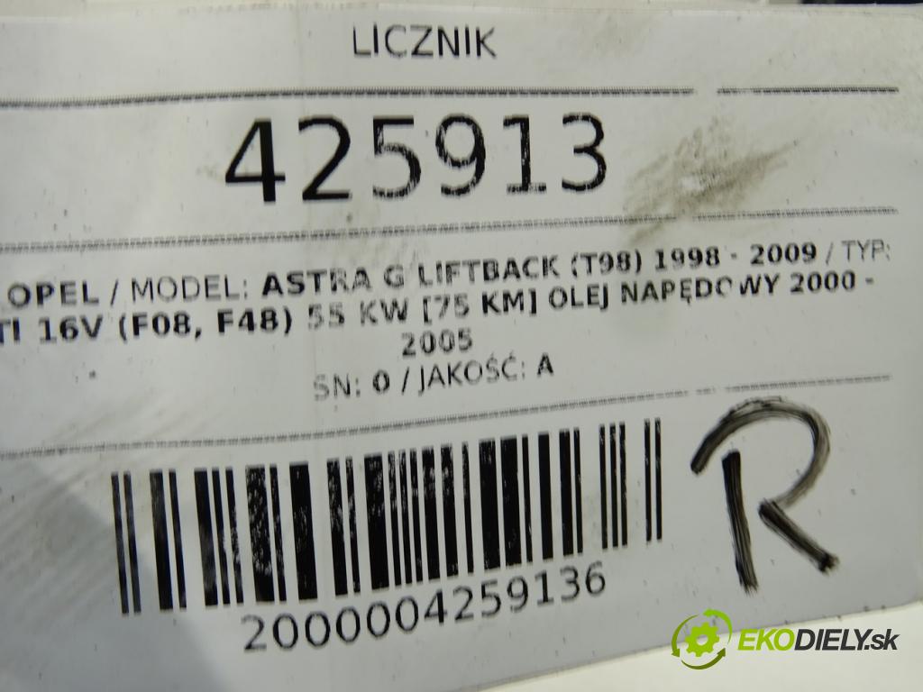 OPEL ASTRA G liftback (T98) 1998 - 2009    1.7 DTI 16V (F08, F48) 55 kW [75 KM] olej napędowy  Prístrojovka 09228750DY (Prístrojové dosky, displeje)