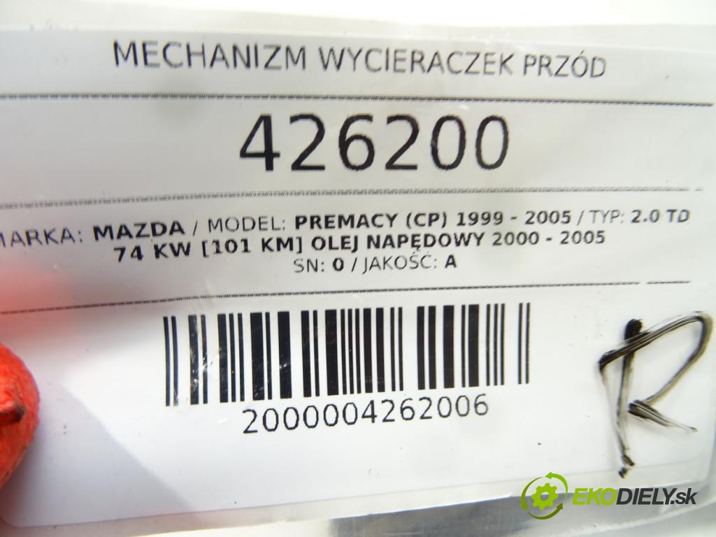 MAZDA PREMACY (CP) 1999 - 2005    2.0 TD 74 kW [101 KM] olej napędowy 2000 - 2005  Mechanizmus stieračov predný  (Motorčeky stieračov predné)