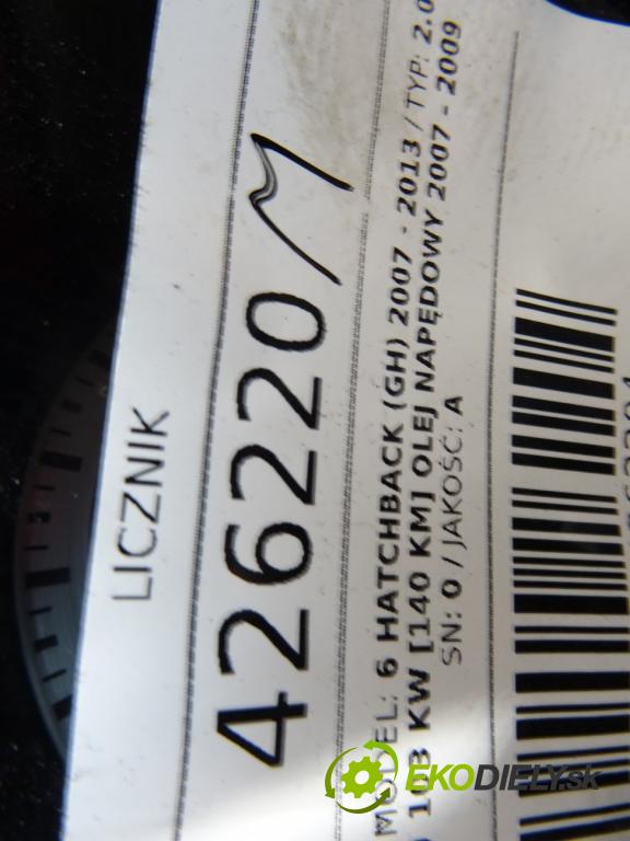MAZDA 6 Hatchback (GH) 2007 - 2013    2.0 MZR-CD (GH14) 103 kW [140 KM] olej napędowy 20  Prístrojovka 1GGAJ7D (Prístrojové dosky, displeje)