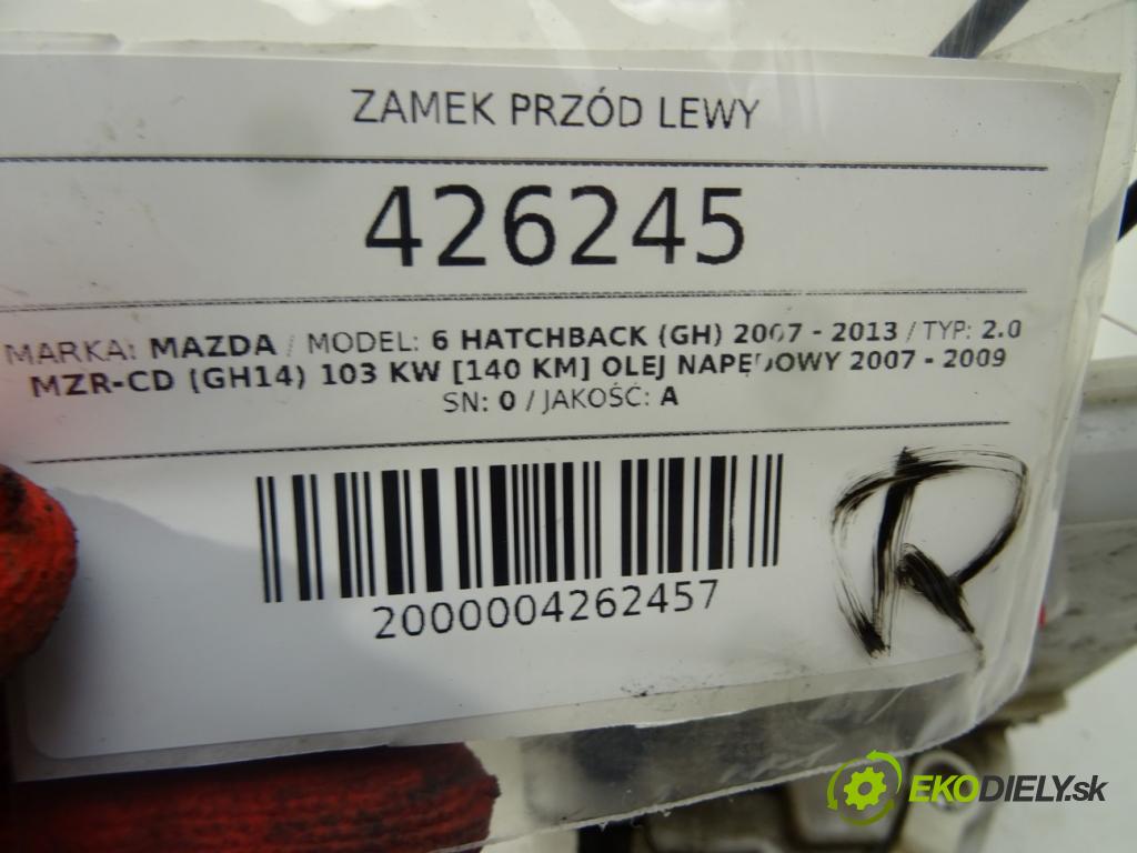 MAZDA 6 Hatchback (GH) 2007 - 2013    2.0 MZR-CD (GH14) 103 kW [140 KM] olej napędowy 20  zámok přední část levý