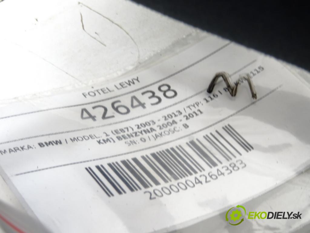 BMW 1 (E87) 2003 - 2013    116 i 85 kW [115 KM] benzyna 2004 - 2011  sedadlo levý  (Sedačky, sedadla)