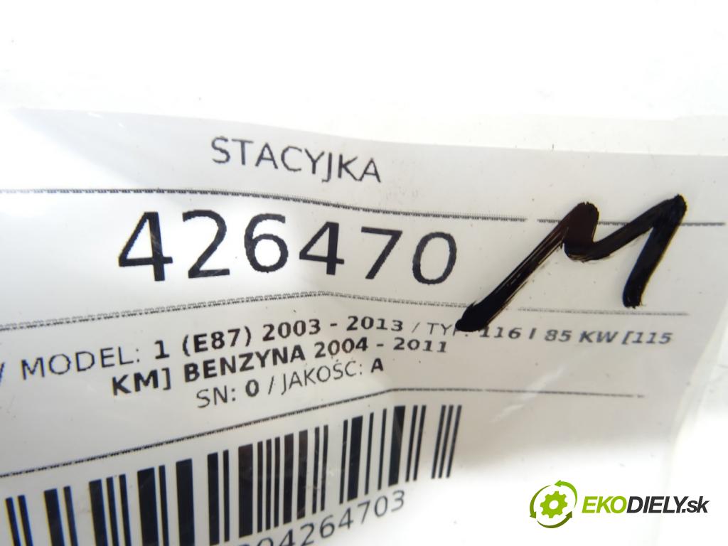 BMW 1 (E87) 2003 - 2013    116 i 85 kW [115 KM] benzyna 2004 - 2011  spinačka 6954717 (Spínacie skrinky a kľúče)