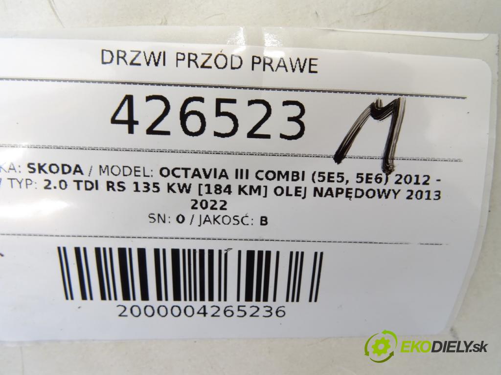 SKODA OCTAVIA III Combi (5E5, 5E6) 2012 - 2022    2.0 TDI RS 135 kW [184 KM] olej napędowy 2013 - 20  Dvere predný pravé  (Ostatné)