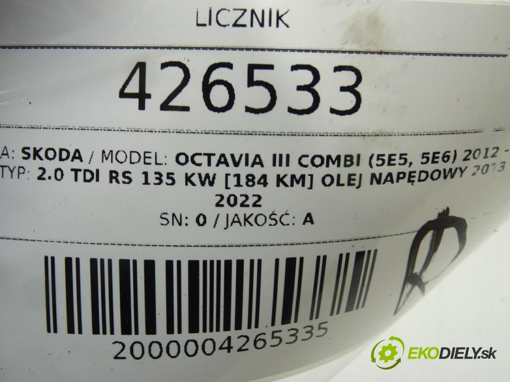 SKODA OCTAVIA III Combi (5E5, 5E6) 2012 - 2022    2.0 TDI RS 135 kW [184 KM] olej napędowy 2013 - 20  Prístrojovka 5E0920757D (Prístrojové dosky, displeje)