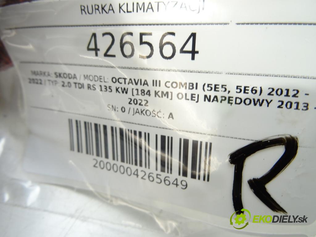 SKODA OCTAVIA III Combi (5E5, 5E6) 2012 - 2022    2.0 TDI RS 135 kW [184 KM] olej napędowy 2013 - 20  rúrka klimatizácie 5Q1816738F (Rúrky klimatizácie)