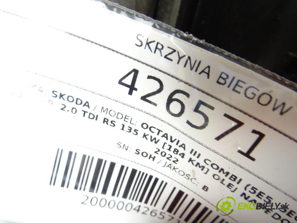 SKODA OCTAVIA III Combi (5E5, 5E6) 2012 - 2022    2.0 TDI RS 135 kW [184 KM] olej napędowy 2013 - 20  Prevodovka  (Prevodovky)