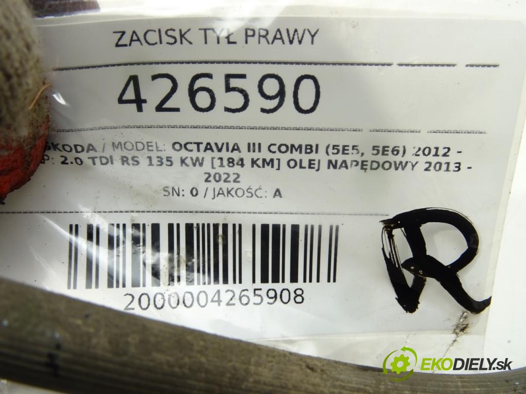 SKODA OCTAVIA III Combi (5E5, 5E6) 2012 - 2022    2.0 TDI RS 135 kW [184 KM] olej napędowy 2013 - 20  Brzdič strmeň zad pravy RS