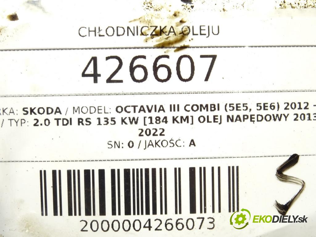 SKODA OCTAVIA III Combi (5E5, 5E6) 2012 - 2022    2.0 TDI RS 135 kW [184 KM] olej napędowy 2013 - 20  chladič oleje 03N117021 (Chladiče oleje)