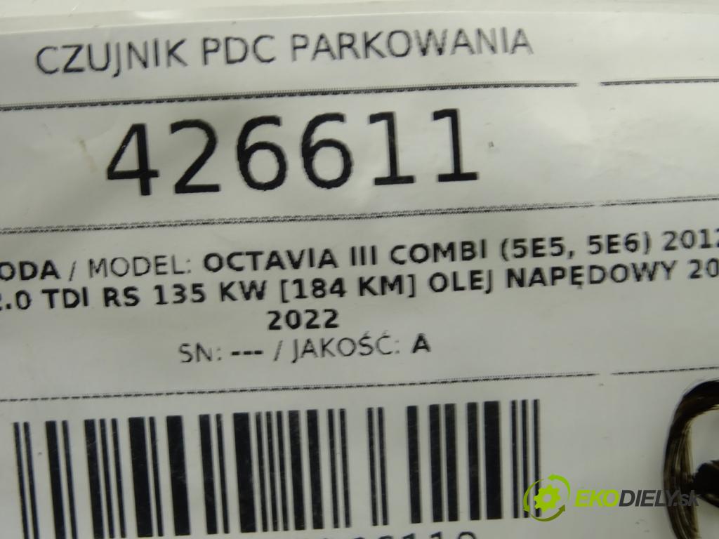 SKODA OCTAVIA III Combi (5E5, 5E6) 2012 - 2022    2.0 TDI RS 135 kW [184 KM] olej napędowy 2013 - 20  Snímač PDC 5Q0919275B (Snímače)