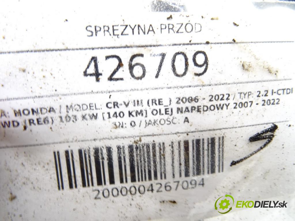 HONDA CR-V III (RE_) 2006 - 2022    2.2 i-CTDi 4WD (RE6) 103 kW [140 KM] olej napędowy  pružina přední část