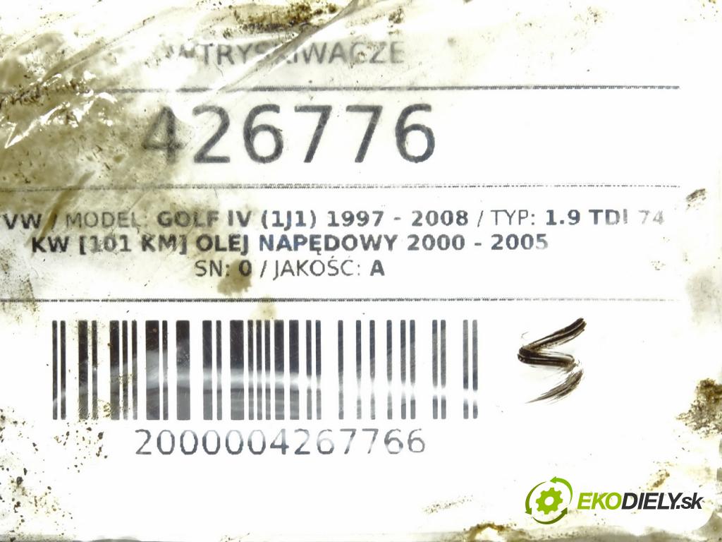 VW GOLF IV (1J1) 1997 - 2008    1.9 TDI 74 kW [101 KM] olej napędowy 2000 - 2005  Vstrekovacie ventily 0414720037 (Vstrekovacie ventily)