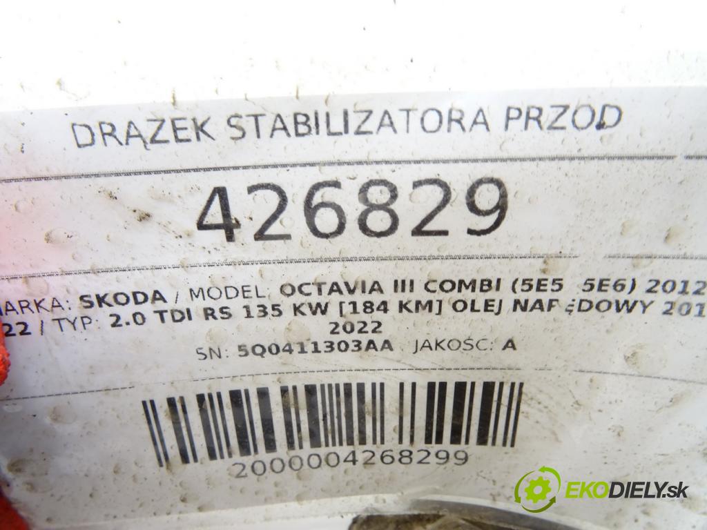 SKODA OCTAVIA III Combi (5E5, 5E6) 2012 - 2022    2.0 TDI RS 135 kW [184 KM] olej napędowy 2013 - 20  Tyč stabilizátora predný 5Q0411303AA (Tyče stabilizátora)