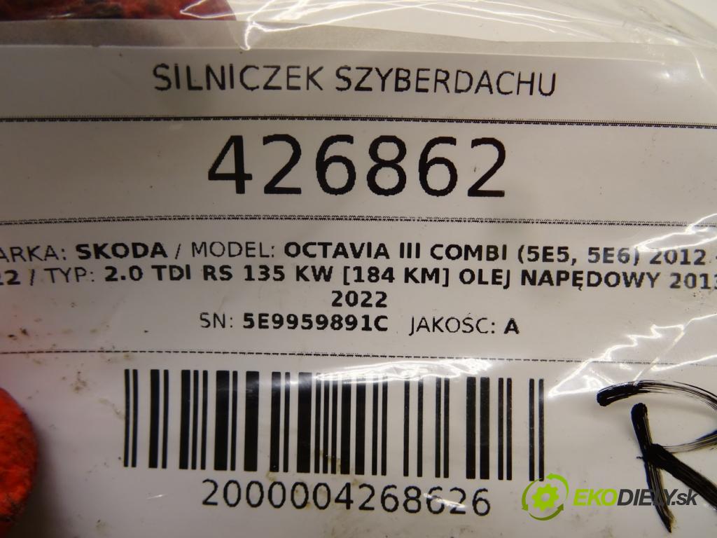 SKODA OCTAVIA III Combi (5E5, 5E6) 2012 - 2022    2.0 TDI RS 135 kW [184 KM] olej napędowy 2013 - 20  Motorček strešného okna 5E9959891C (Motorčeky ovládania strešného okna)