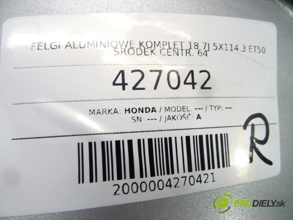 HONDA ---    ---  disky hliníkové 18 7J 5X114,3 ET50 stred CENTR. 64