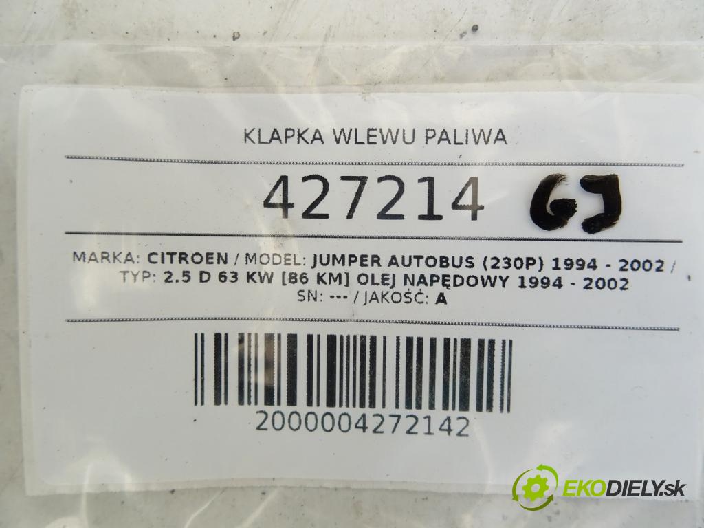 CITROEN JUMPER Autobus (230P) 1994 - 2002    2.5 D 63 kW [86 KM] olej napędowy 1994 - 2002  Dvierka nádrže paliva  (Ostatné)